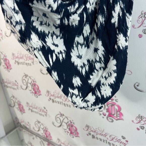 Ichi tank top flowers flowy ruffle detail Floral Print Sleeveless Top navy blue - Picture 5 of 11